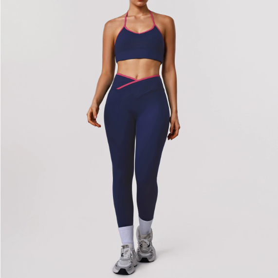 Contrast Halter Yoga Set