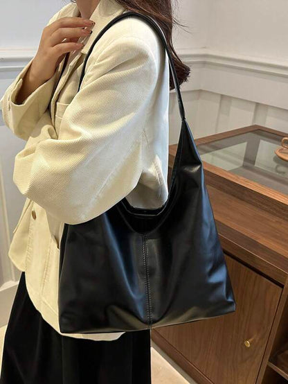 Solid Color Underarm Tote Bag