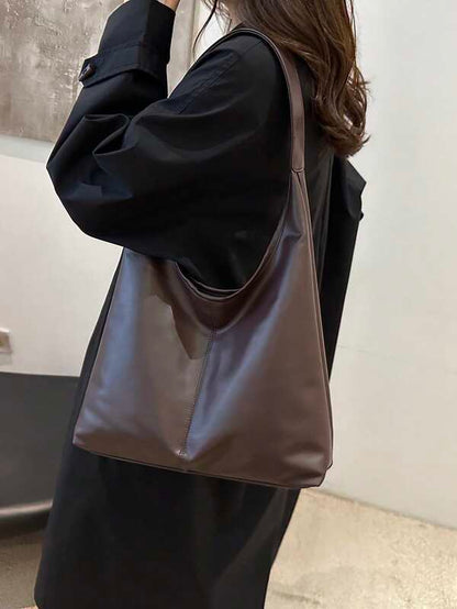 Solid Color Underarm Tote Bag
