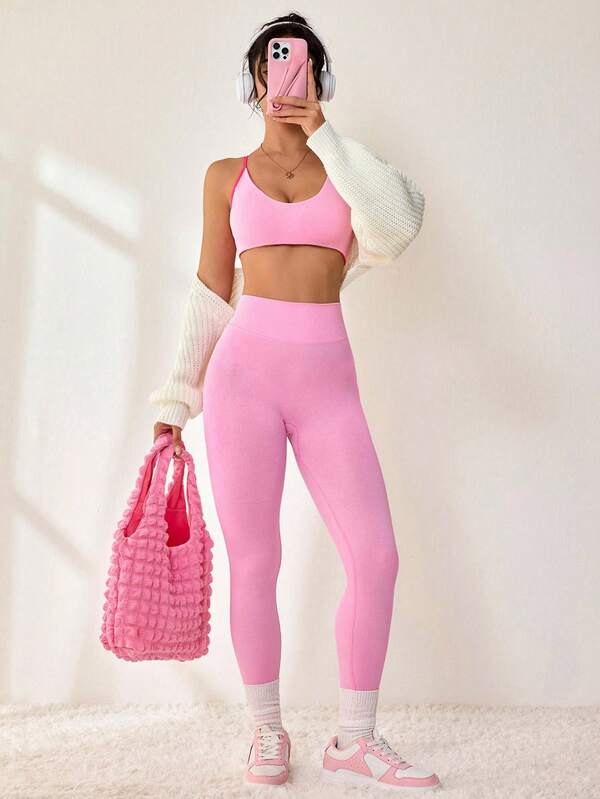 Seamless Colorblock Workout Set