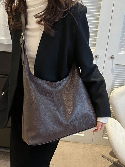Solid Color Underarm Tote Bag
