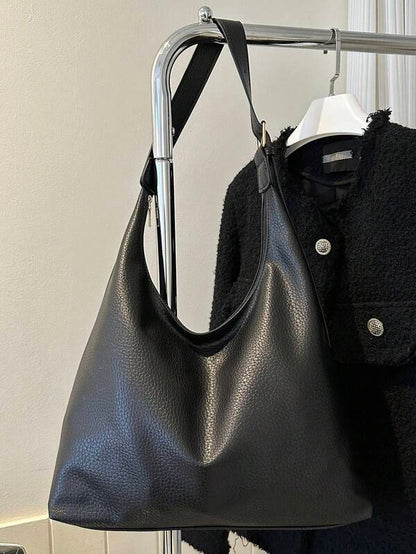 Solid Color Underarm Tote Bag