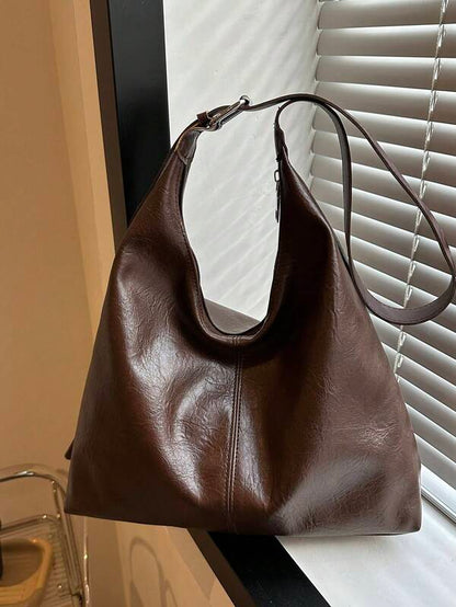 Solid Color Underarm Tote Bag