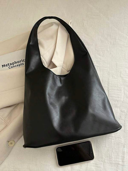 Solid Color Underarm Tote Bag