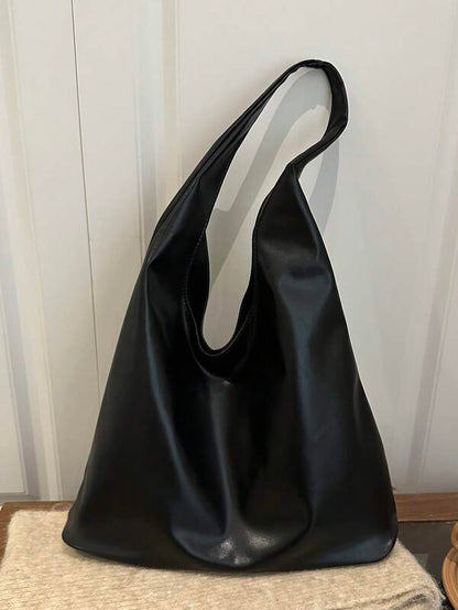 Solid Color Underarm Tote Bag