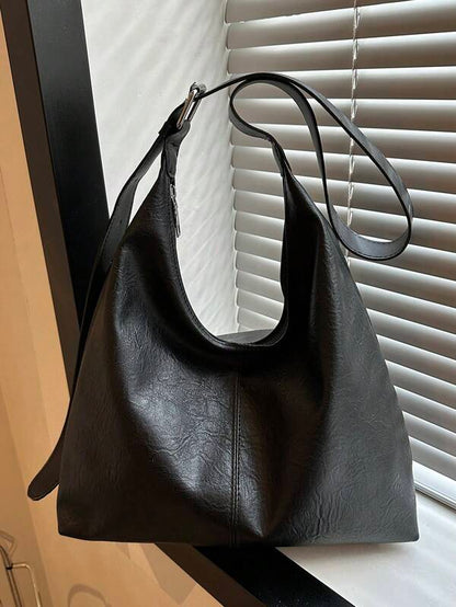 Solid Color Underarm Tote Bag