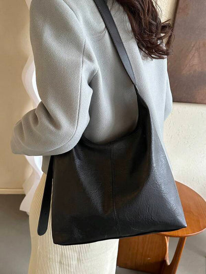 Solid Color Underarm Tote Bag
