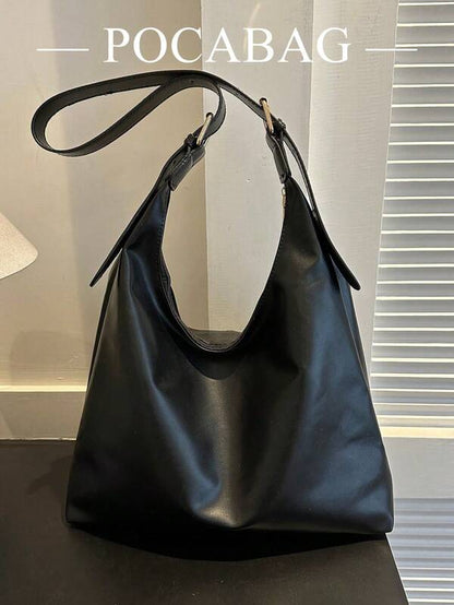 Solid Color Underarm Tote Bag