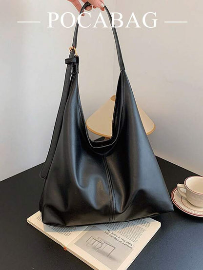 Solid Color Underarm Tote Bag
