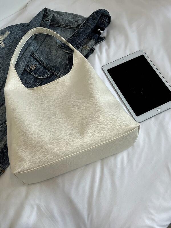 Solid Color Underarm Tote Bag