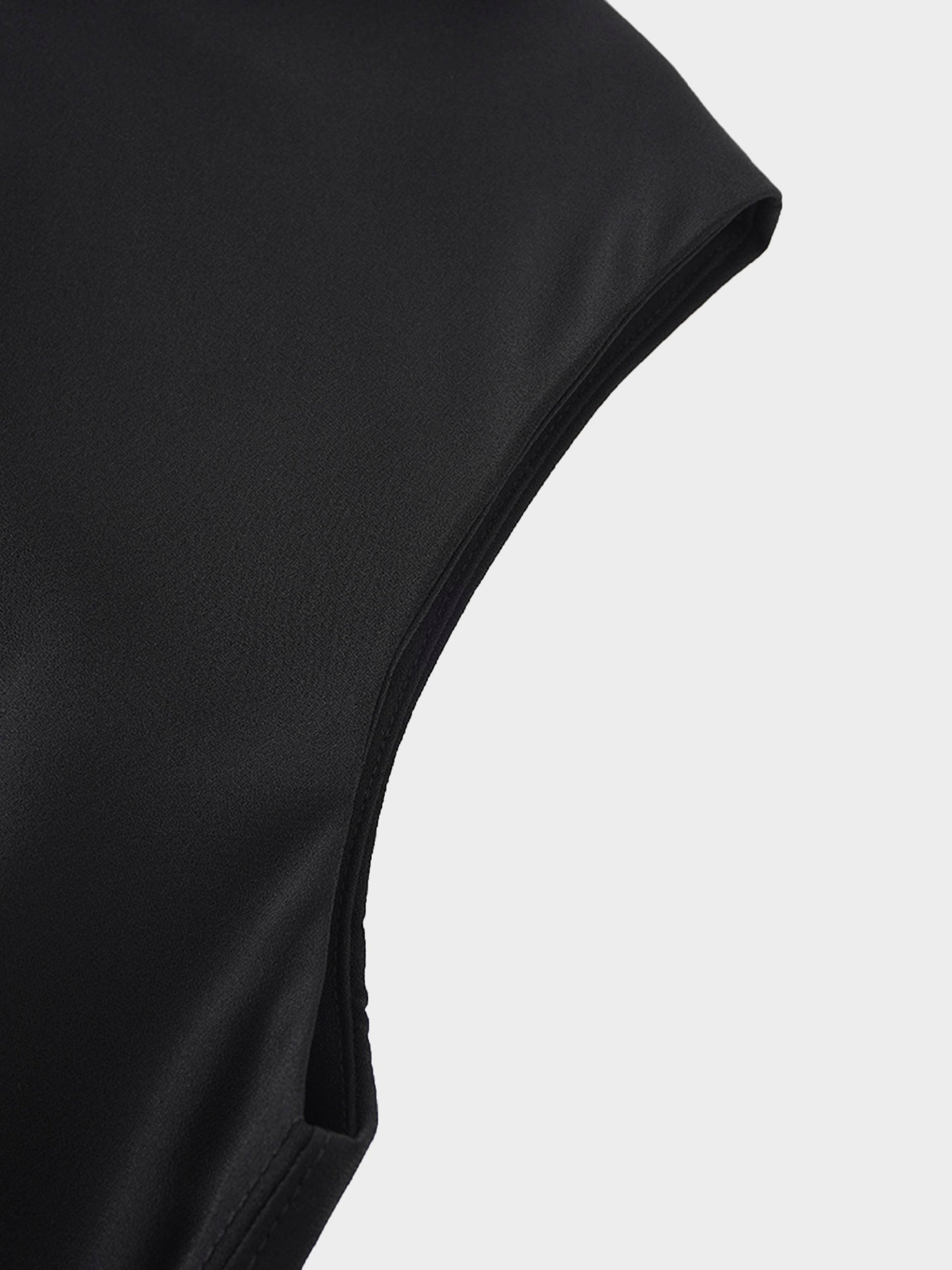 Crepe Slip Dress-Black-4